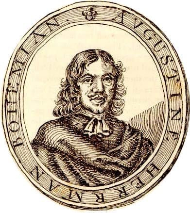 Period engraving of Augustine Herman Bohemiensis